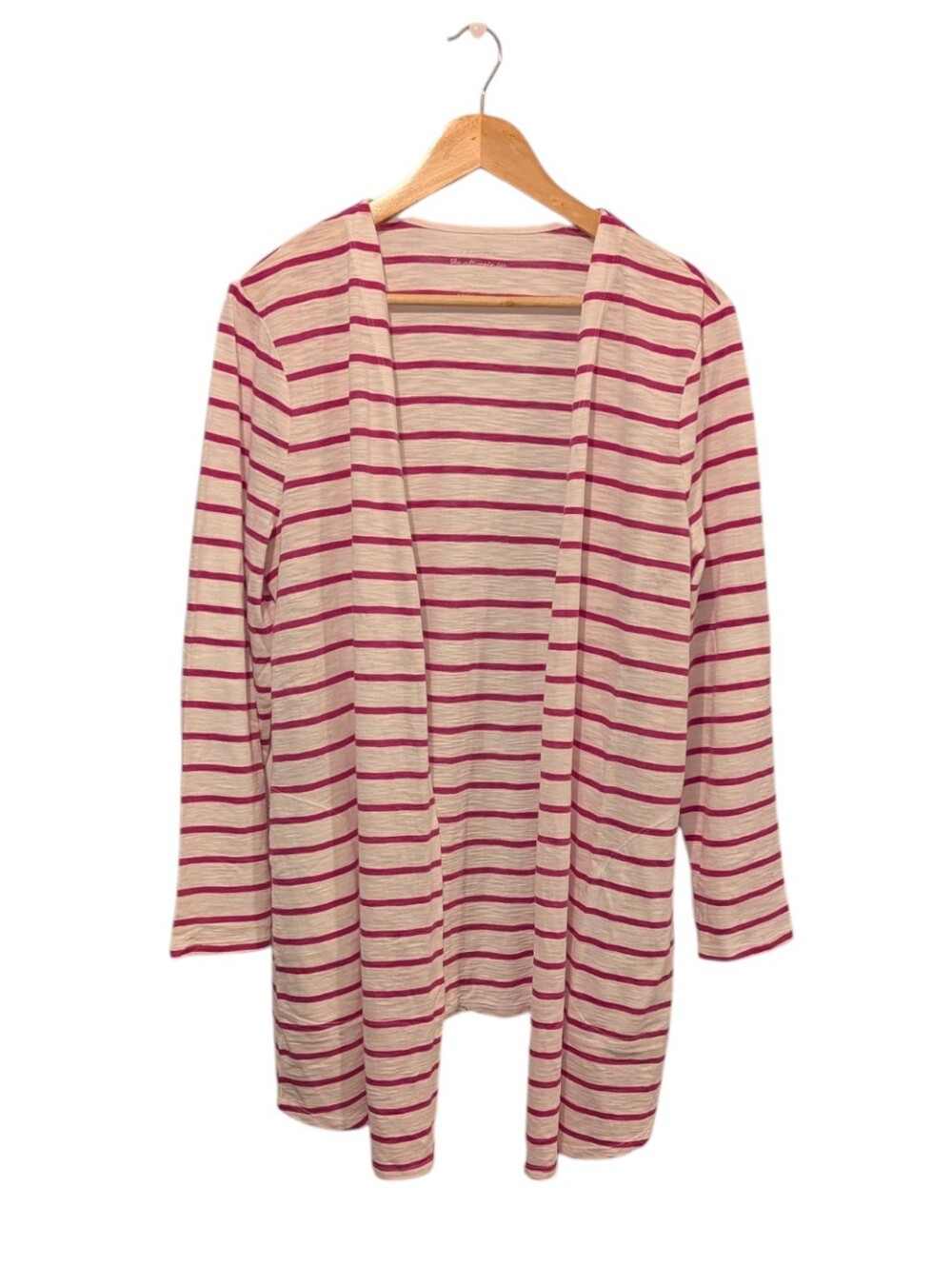 Chico's The Ultimate Tee Striped Open Front Cardigan Size 2 US Large 12